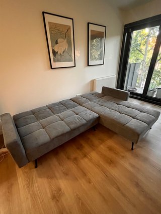 Sofá Cama Chaise Longue Gris 3 Plazas