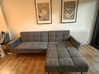 Sofá Cama Chaise Longue Gris 3 Plazas