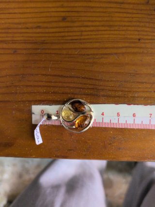 Colgante Plata y Ámbar Tricolor