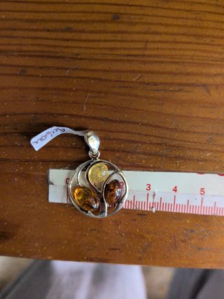 Colgante Plata y Ámbar Tricolor
