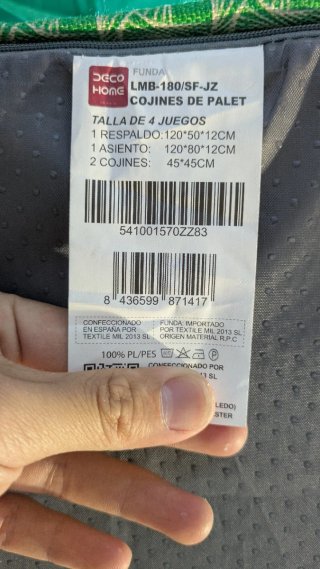 Juego 4 cojines sofá palet