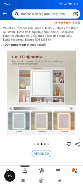 Tocador Blanco con Luces LED