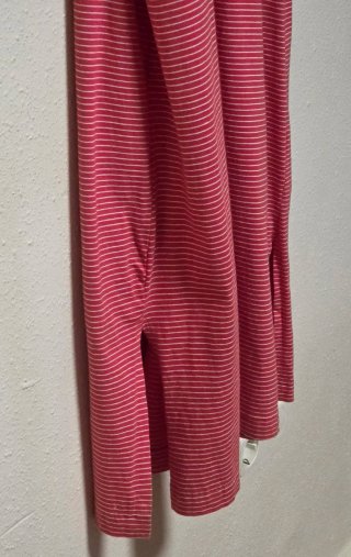 Vestido largo a rayas rojas