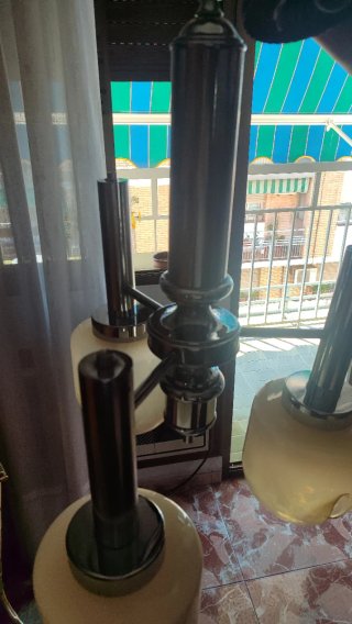 Lámpara de techo antigua plata y cristal