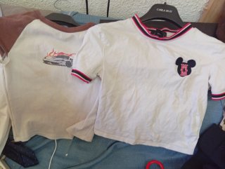2 Camisetas Crop Disney Talla Única