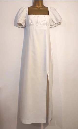 Vestito lungo Zara bianco con spacco - Nuovo