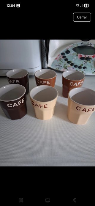 Juego 6 tazas café cerámica