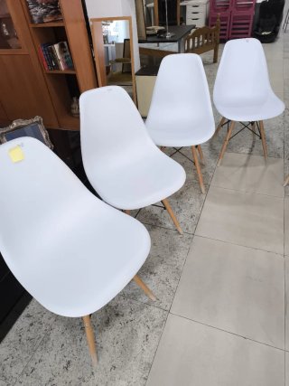 Juego de 6 Sillas Blancas