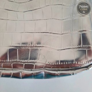Bolso plateado efecto cocodrilo metalizado 20x15