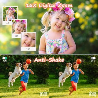 Cámara digital portátil 44MP vlogging niños