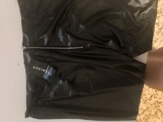 Pantalón fino cuero Shein negro