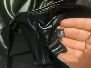 Pantalón fino cuero Shein negro