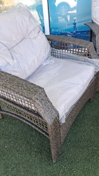 Conjunto de jardín ratán y cristal