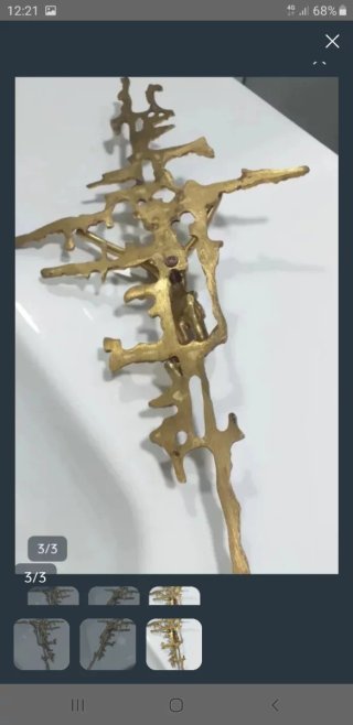 Crucifijo Bronce Estilo Brutalista Antiguo