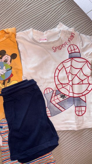 Set 3 magliette mezza manica 4 pantaloncini bimbo