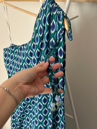 Vestido Sfera Asimétrico Azul y Verde Talla Única