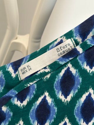 Vestido Sfera Asimétrico Azul y Verde Talla Única