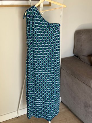 Vestido Sfera Asimétrico Azul y Verde Talla Única