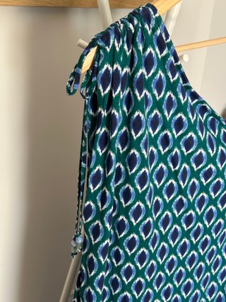 Vestido Sfera Asimétrico Azul y Verde Talla Única