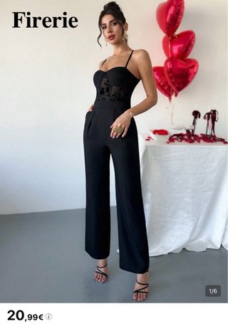 Falda de cuero negra usada una vez