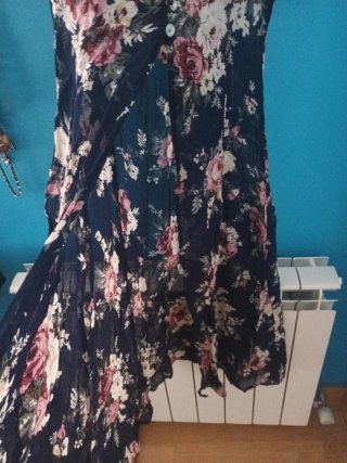 Vestido largo floral azul