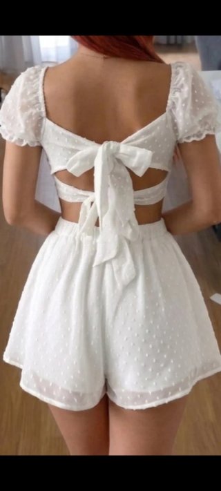 Conjunto verano blanco top y falda