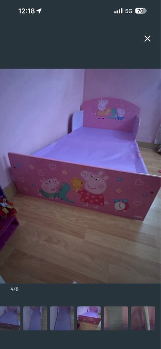 Cama Infantil Peppa Pig 70x140 + Colchón