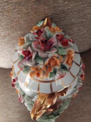 Jarra Artibus Nova Decorada Flores e Dourado