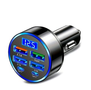 Cargador Coche 6 en 1 USB PD