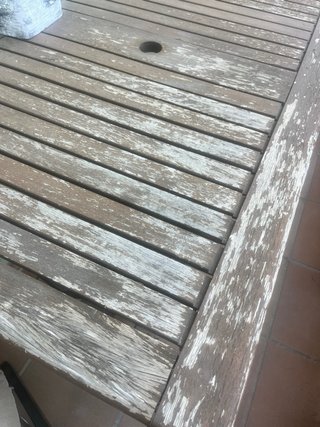 Mesa de terraza plegable madera y metal