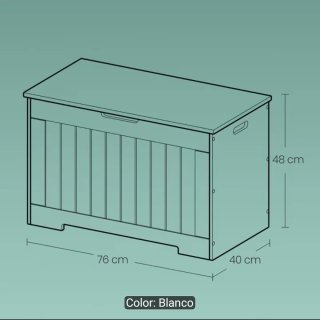 Baúl blanco de madera con cierre suave