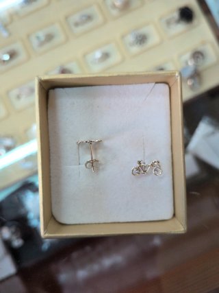Pendientes Plata Bicicleta