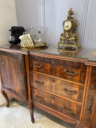 Mueble auxiliar vintage madera y cristal