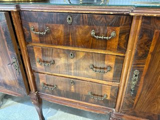 Mueble auxiliar vintage madera y cristal