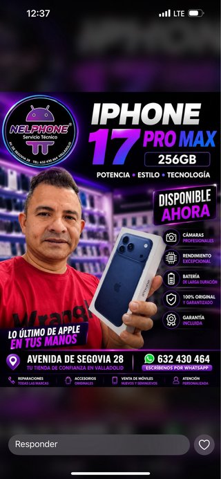 iPhone 17 Pro Max 256GB Azul