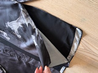 AllSaints Black &amp; Grey Horse Print Silk Kimono Jacket UK M