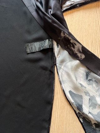 AllSaints Black &amp; Grey Horse Print Silk Kimono Jacket UK M