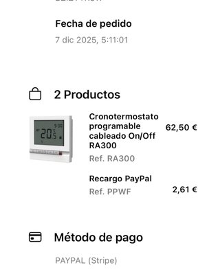 Termostato Calefacción Orkli Programable