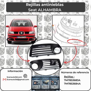 Seat Alhambra 2000-2010 pareja Rejilla Antiniebla