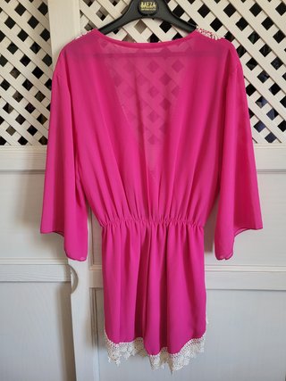 Mono corto encaje boho rosa