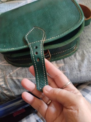 Bolso de cuero verde
