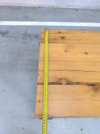 Mesa de centro industrial madera y acero