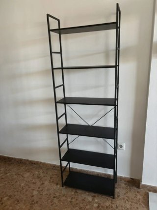 Scaffale nero in metallo | 6 ripiani