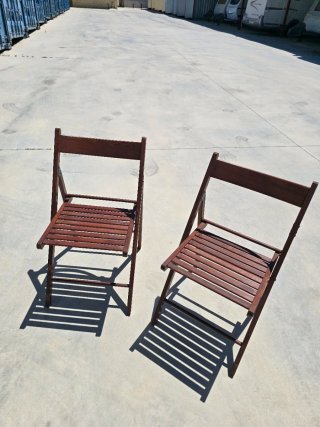 2 Sillas Plegables Madera Marrón ☎️683469031☎️
