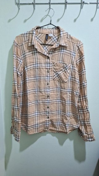 Camisa de cuadros H&M Beige