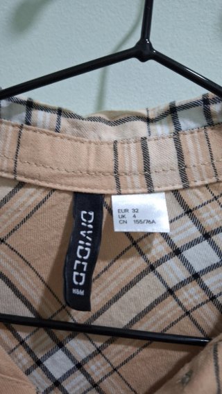 Camisa de cuadros H&M Beige