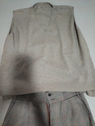 Las dos prendas, chaleco y pantalón señora