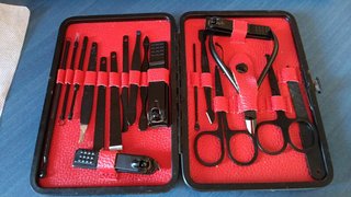 Kit Manicura Completo Negro y Rojo