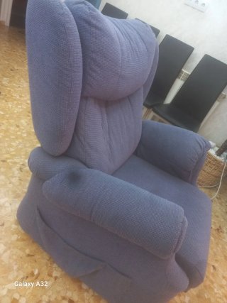 Butaca 1 plaza tela azul