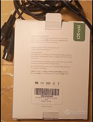 Cavo MIDI USB OTraki 2 Metri